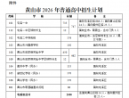 黄山市2026年普通高中招生计划公布